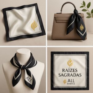 Lenço Preto e Branco Raizes Sagradas All Essence